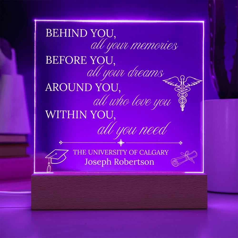 Personalized Nurse Graduation Acrylic Plaque with LED Base – view 5