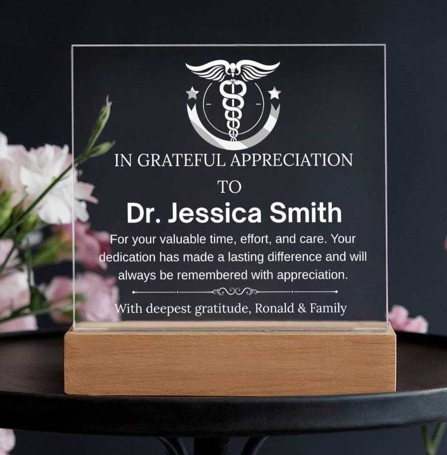 Personalized Doctor Appreciation Gift Acrylic Plaque