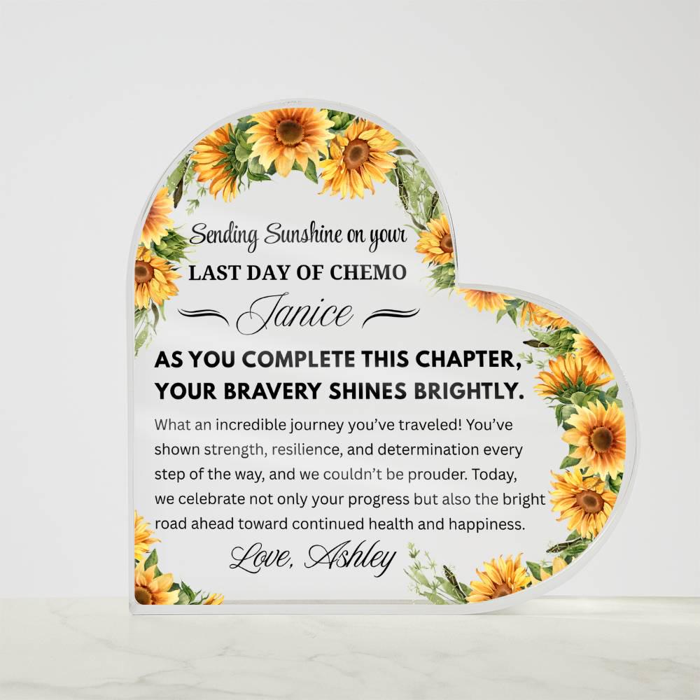 Last Day of Chemo Gift Personalized Heart Acrylic Plaque – Cancer – view 5