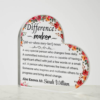 Difference Maker Personalized Acrylic Plaque – Mentor Gift – view 5