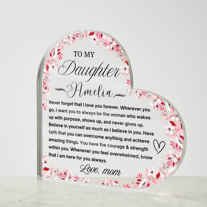 To My Daughter Personalized Heart Acrylic Plaque – Gift from dad – view 5