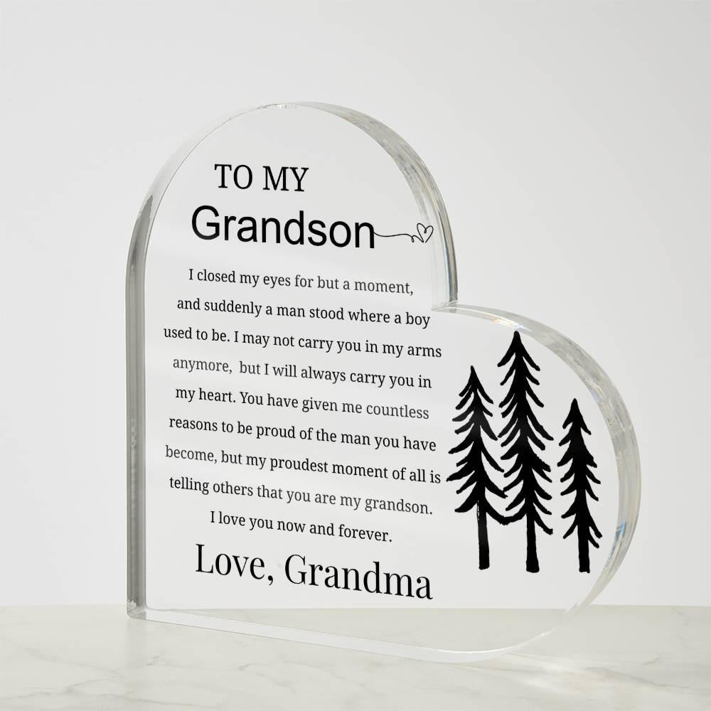 To My Grandson Personalized Acrylic Plaque – Grandson Birthday – view 5