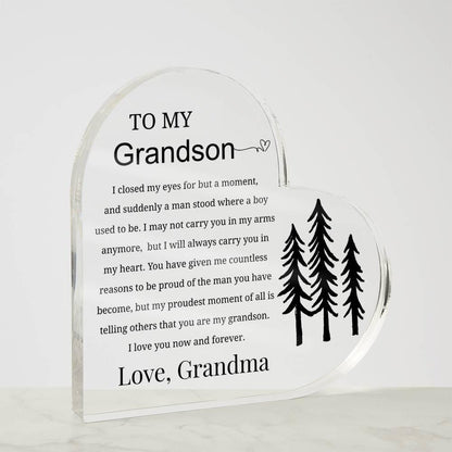 To My Grandson Personalized Acrylic Plaque – Grandson Birthday – view 3