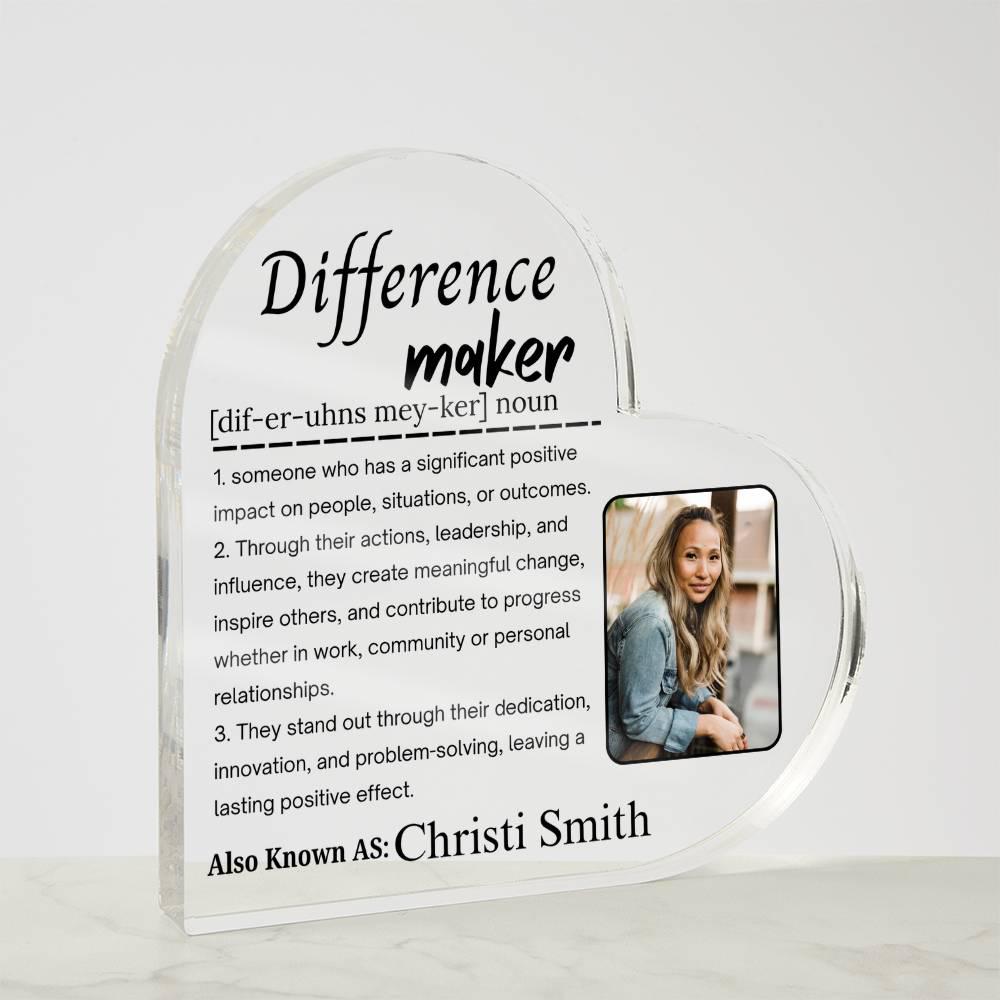 Custom Photo Difference Maker Acrylic Plaque – Mentor Gift – view 5
