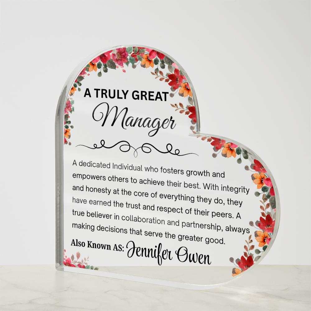 Manager Gift Personalized Floral Acrylic Plaque – Thank you gift – view 4