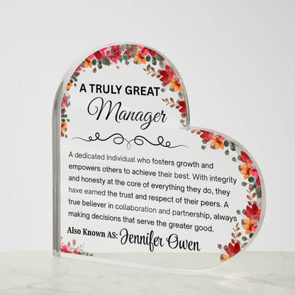 Manager Gift Personalized Floral Acrylic Plaque – Thank you gift – view 4