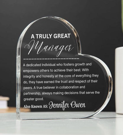 A truly Great Manager Personalized Acrylic Plaque