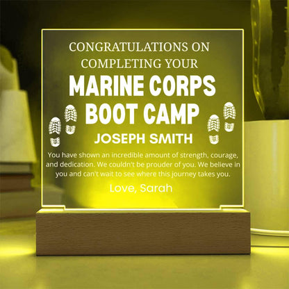 Marine Corps Boot Camp Graduation Gift Personalized Acrylic Plaque – view 9