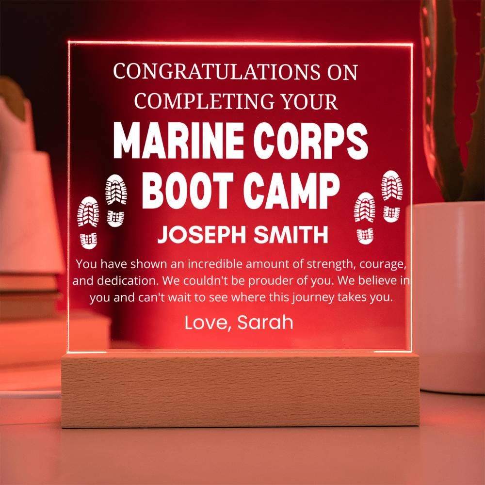 Marine Corps Boot Camp Graduation Gift Personalized Acrylic Plaque – view 3