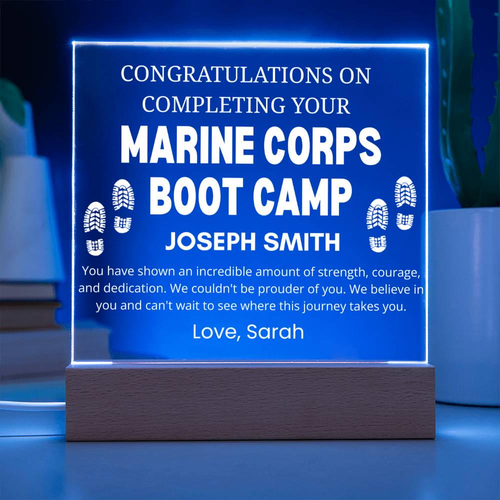 Marine Corps Boot Camp Graduation Gift Personalized Acrylic Plaque – view 7