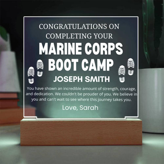 Marine Corps Boot Camp Graduation Gift Personalized Acrylic Plaque