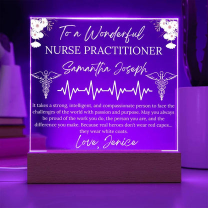 Personalized Nurse Practitioner Gift Acrylic Plaque – NP Graduation – view 9