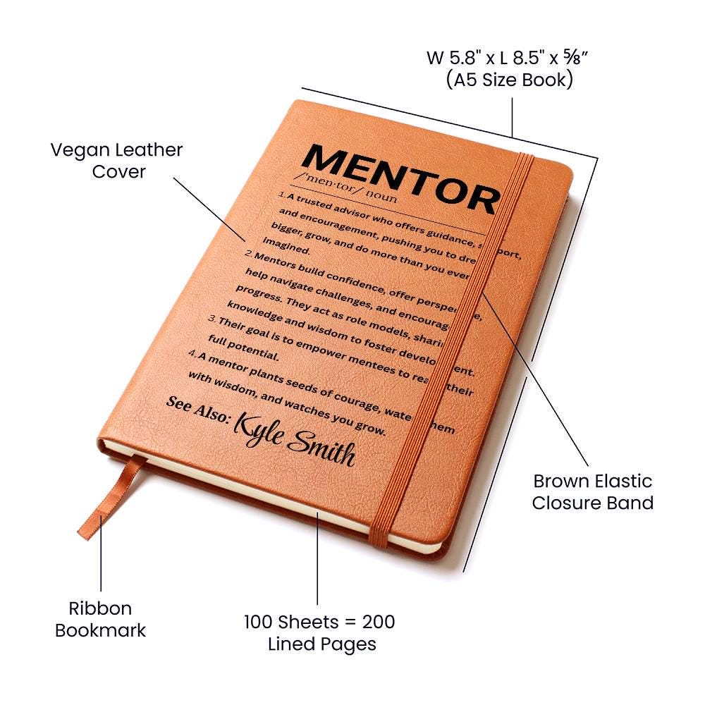 Personalized Mentor Gift Vegan Leather Journal – Gift for Boss – view 5