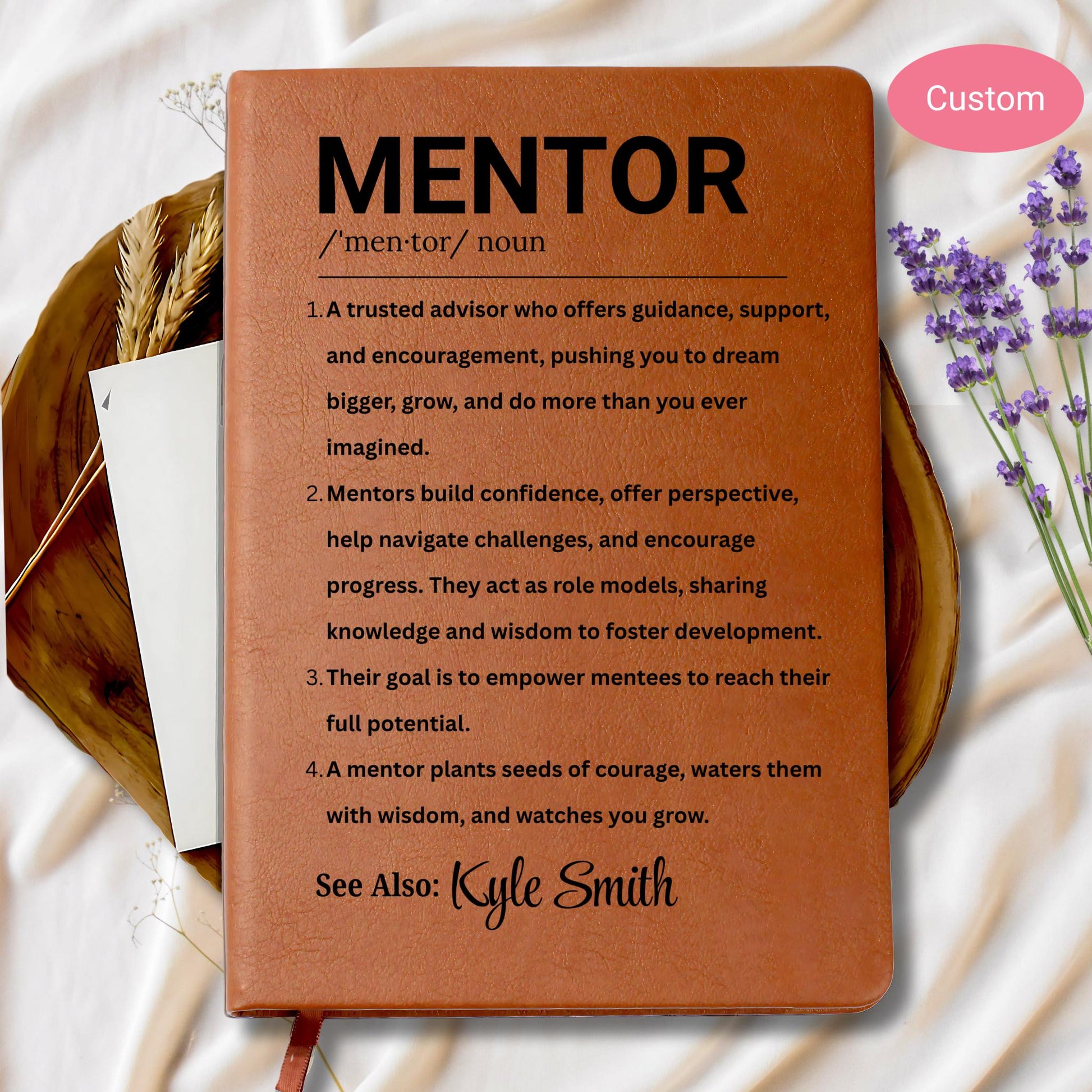 Personalized Mentor Gift Vegan Leather Journal – Gift for Boss – view 6