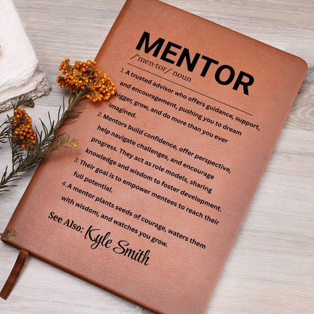 Personalized Mentor Gift Vegan Leather Journal – Gift for Boss