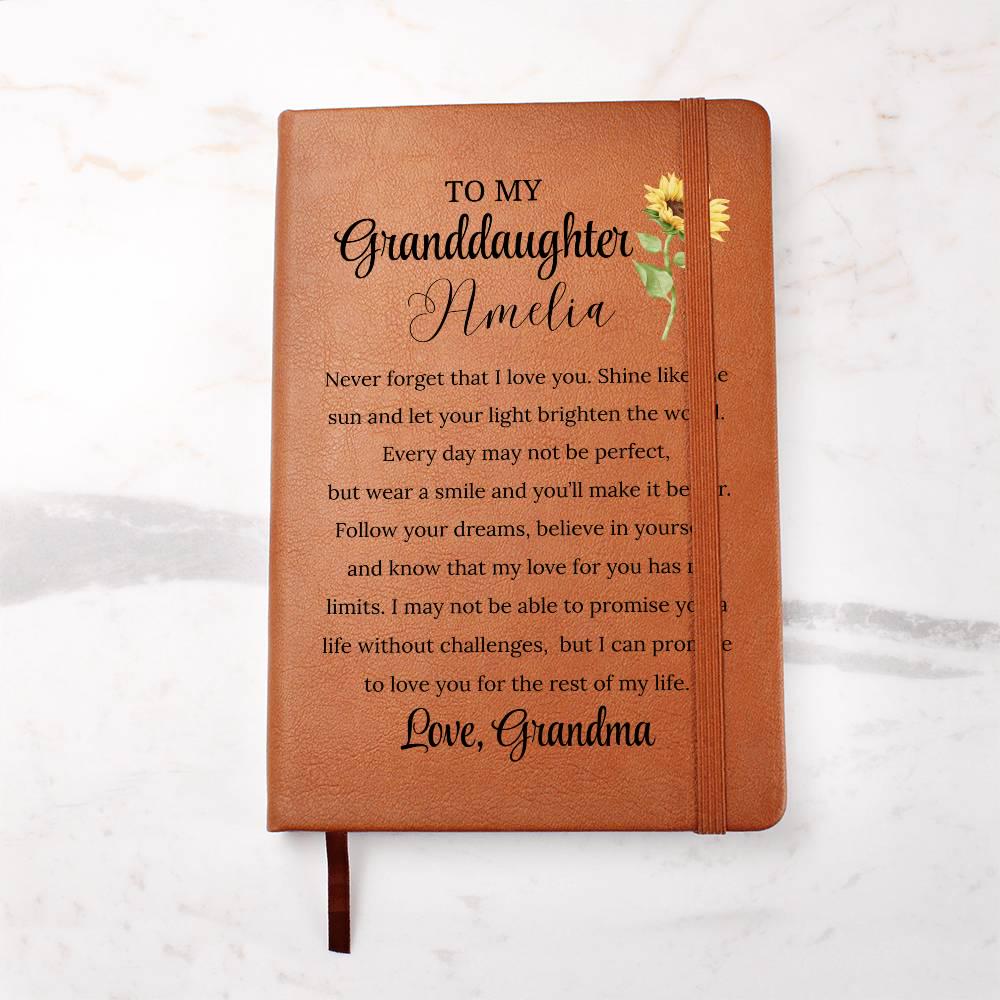 Personalized Granddaughter Vegan Leather Journal – Gift from Grandma – view 7