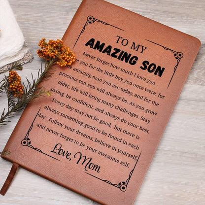 Personalized Son Gift Vegan Leather Journal – Gift from Mom – view 6