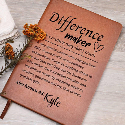 Personalized Difference Maker Leather Journal – Coworker Gifts