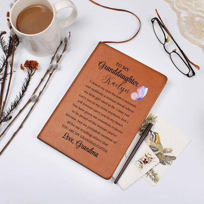To My Granddaughter Personalized Leather Journal – Gift from Grandma – view 6