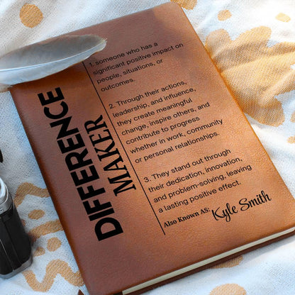 Difference Maker Personalized Vegan Leather Journal – Mentor Gift