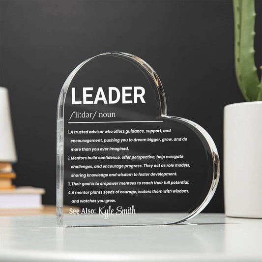 Leader Gift Personalized Heart Acrylic Plaque – Thank You Gift – view 2