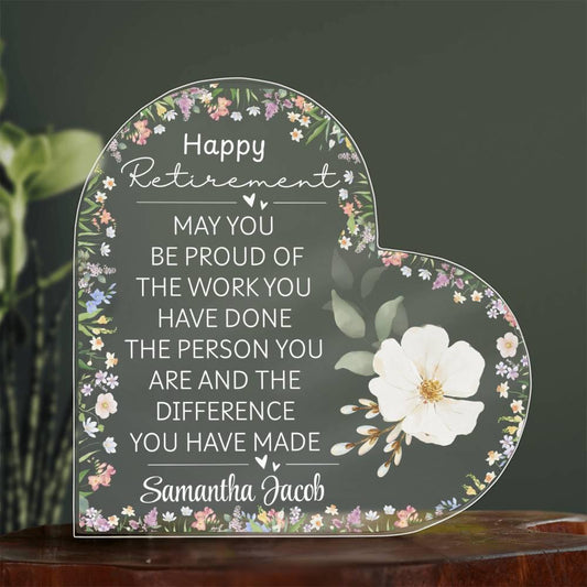Retirement Gift Personalized Acrylic Plaque – Teacher