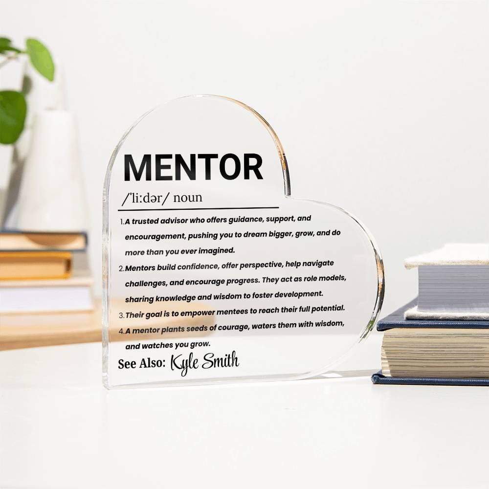 Mentor Gift Personalized Heart Acrylic Plaque – Mentor Thank You Gift – view 4