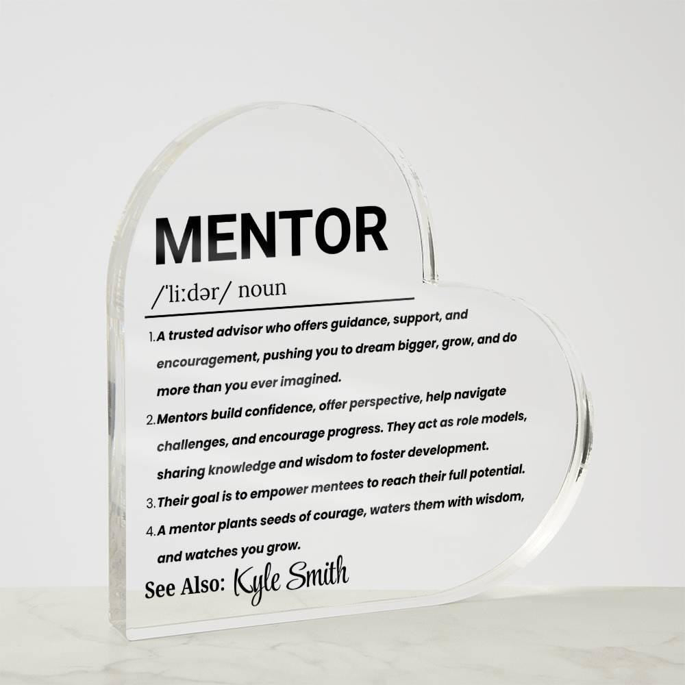 Mentor Gift Personalized Heart Acrylic Plaque – Mentor Thank You Gift – view 5