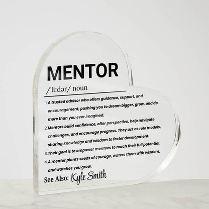 Mentor Gift Personalized Heart Acrylic Plaque – Mentor Thank You Gift – view 5