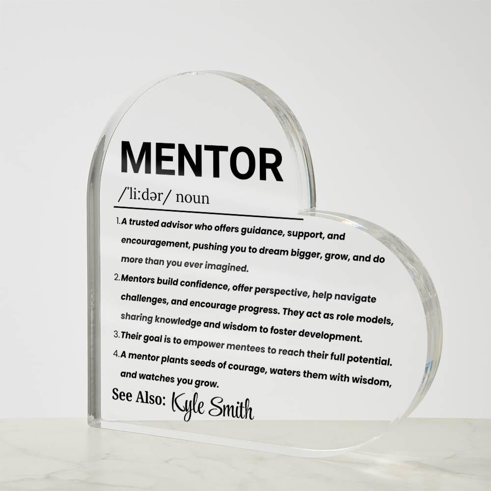 Mentor Gift Personalized Heart Acrylic Plaque – Mentor Thank You Gift – view 3