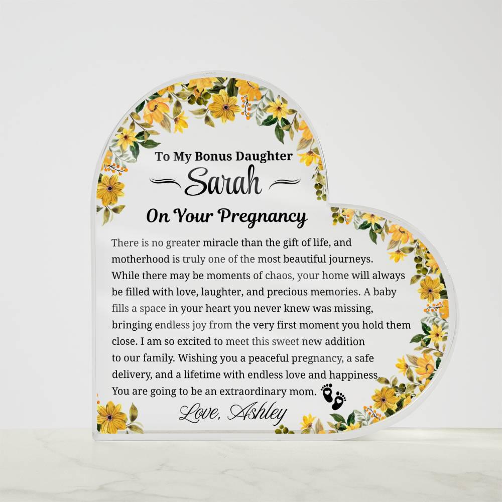 Bonus Daughter Pregnancy Gift Personalized Acrylic Plaque – view 6