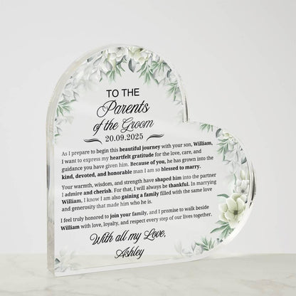 Parents of Groom Gift Personalized Acrylic Plaque – Gift from Bride – view 4