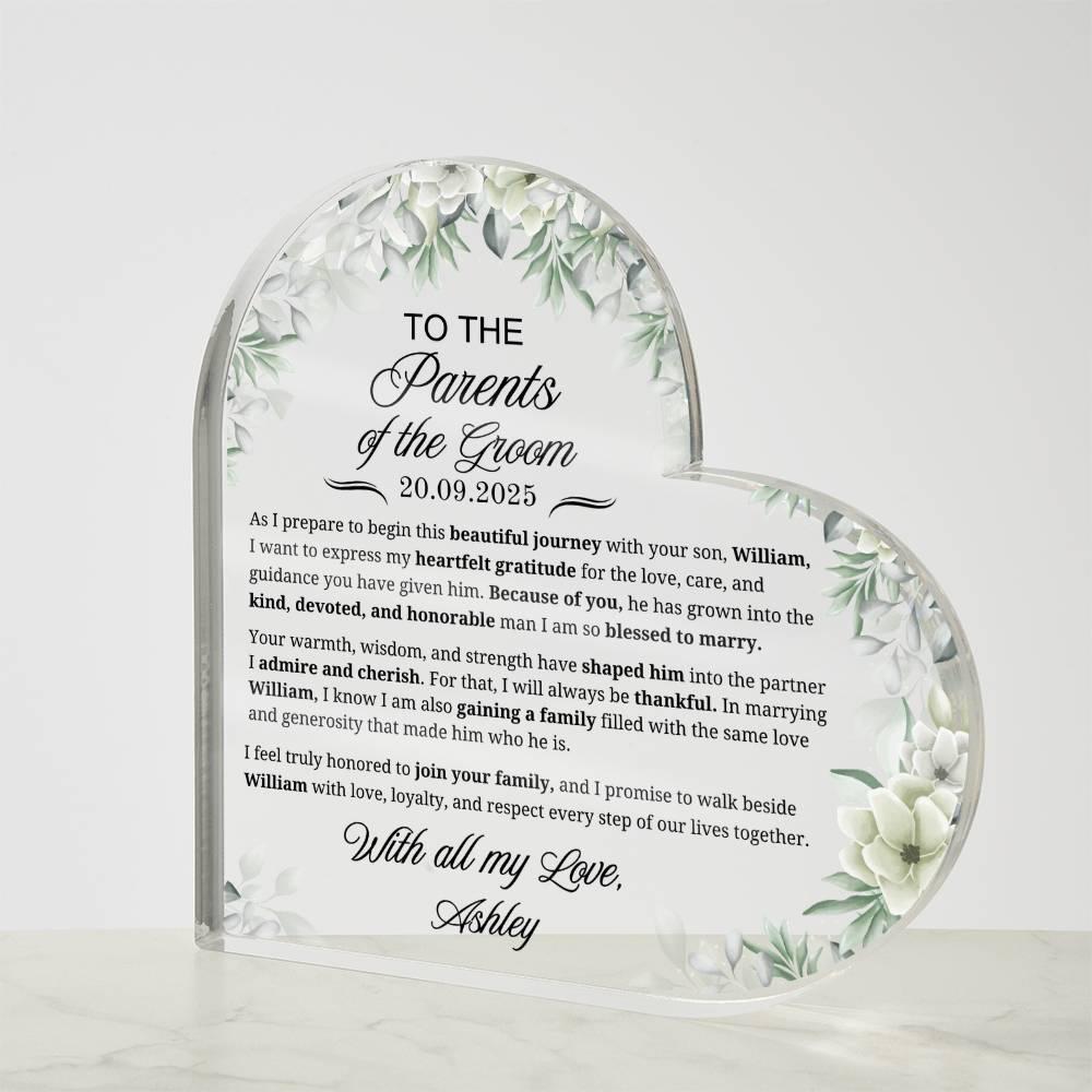 Parents of Groom Gift Personalized Acrylic Plaque – Gift from Bride – view 5