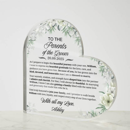 Parents of Groom Gift Personalized Acrylic Plaque – Gift from Bride – view 5