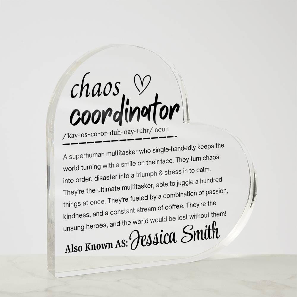 Chaos Coordinator Personalized Acrylic Plaque – Coworker Gift – view 5