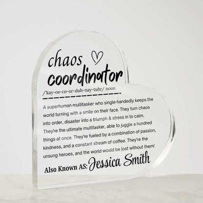 Chaos Coordinator Personalized Acrylic Plaque – Coworker Gift – view 5