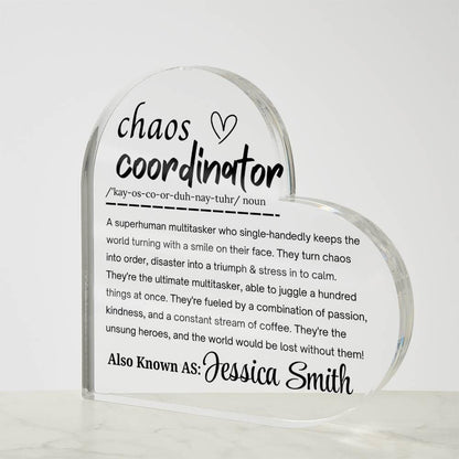 Chaos Coordinator Personalized Acrylic Plaque – Coworker Gift – view 3