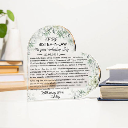 Sister-in-Law Wedding Gift Personalized Acrylic Plaque – view 3