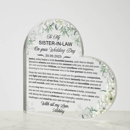 Sister-in-Law Wedding Gift Personalized Acrylic Plaque – view 5
