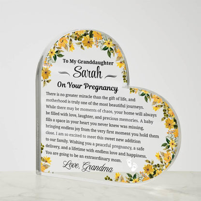 To My Granddaughter on Your Pregnancy Personalized Acrylic Plaque – view 4