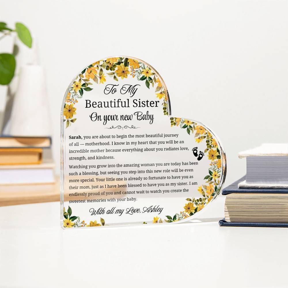 To My Sister on Your New Baby Personalized Acrylic Plaque – view 3