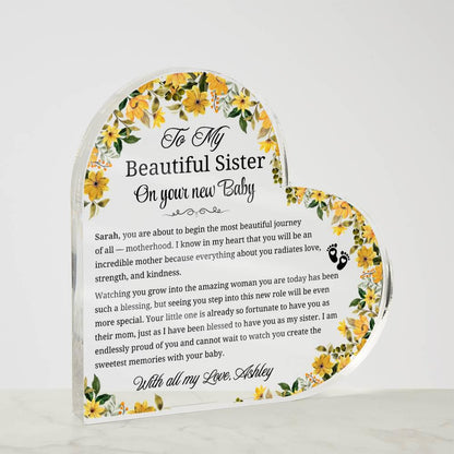 To My Sister on Your New Baby Personalized Acrylic Plaque – view 5