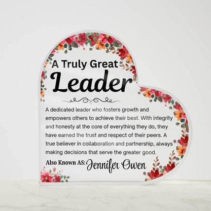 Custom Leader Gift Floral Acrylic Plaque – Boss Lady Appreciation – view 6