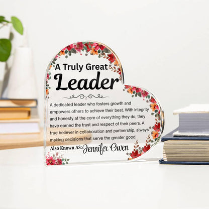 Custom Leader Gift Floral Acrylic Plaque – Boss Lady Appreciation – view 5