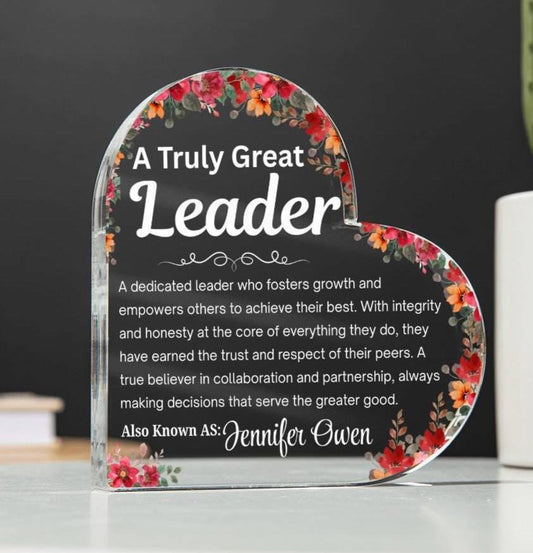 Custom Leader Gift Floral Acrylic Plaque – Boss Lady Appreciation