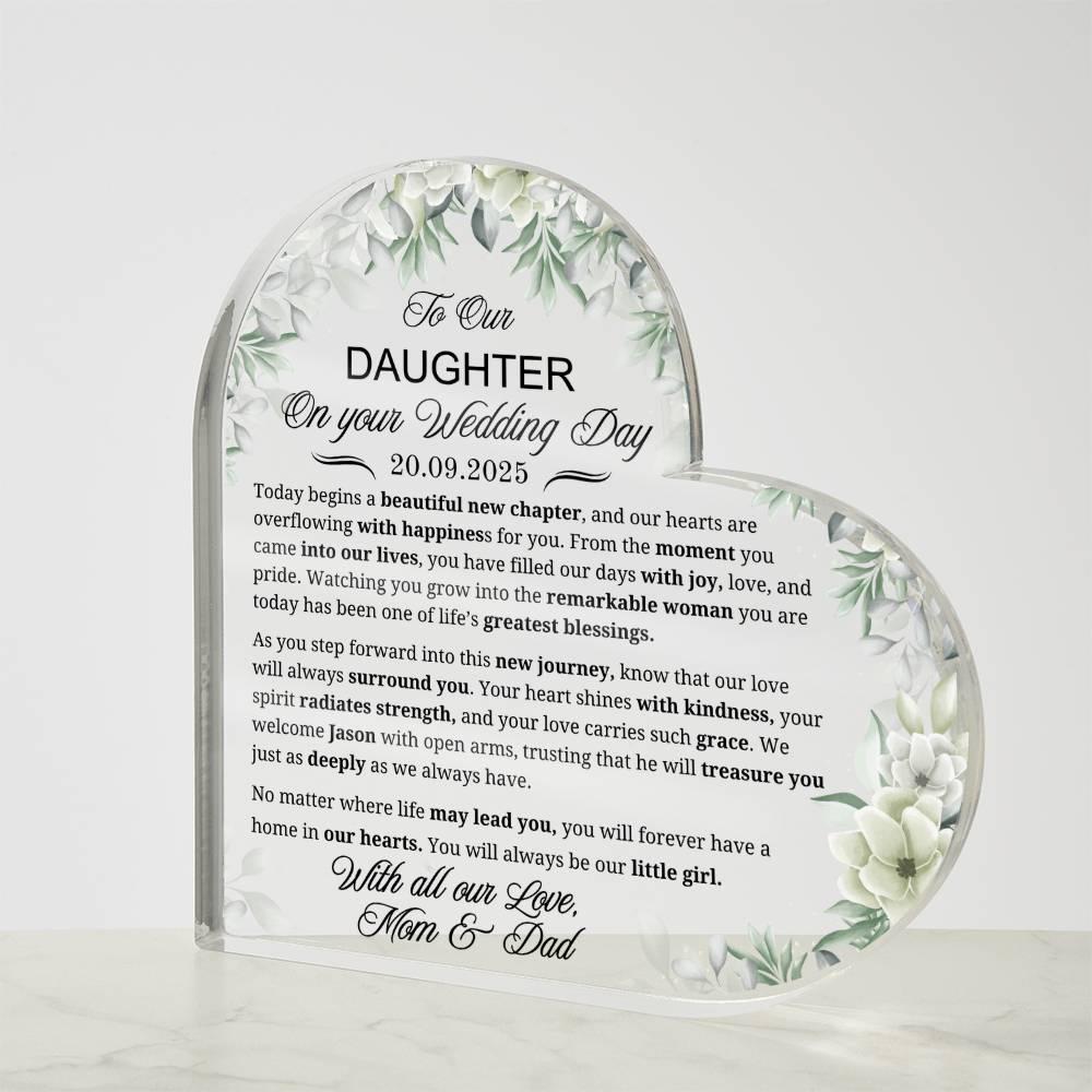 Daughter Wedding Gift Personalized Acrylic Plaque – Bridal Shower Gift – view 4