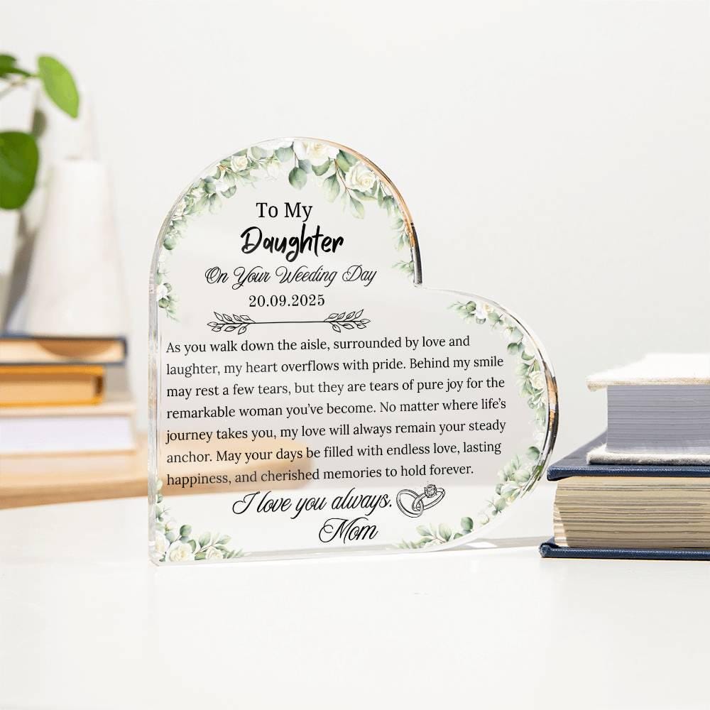 To My Daughter on Your Wedding Day Personalized Acrylic Plaque – view 2