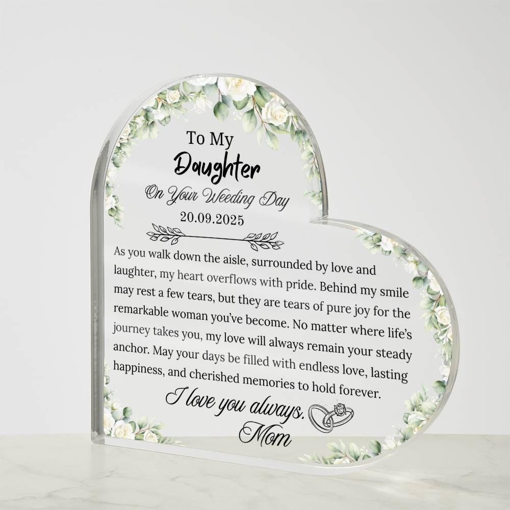 To My Daughter on Your Wedding Day Personalized Acrylic Plaque – view 4
