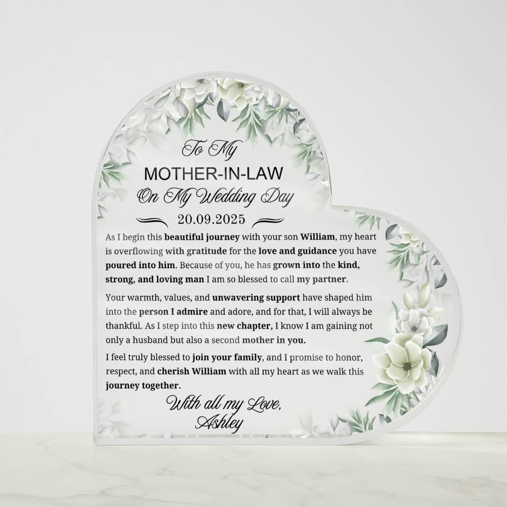 To My Mother in Law on My Wedding Day Personalized Acrylic Plaque – view 5