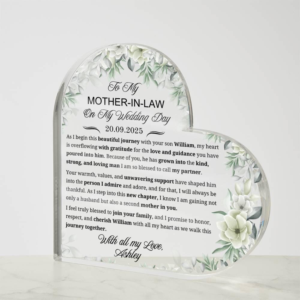 To My Mother in Law on My Wedding Day Personalized Acrylic Plaque – view 4
